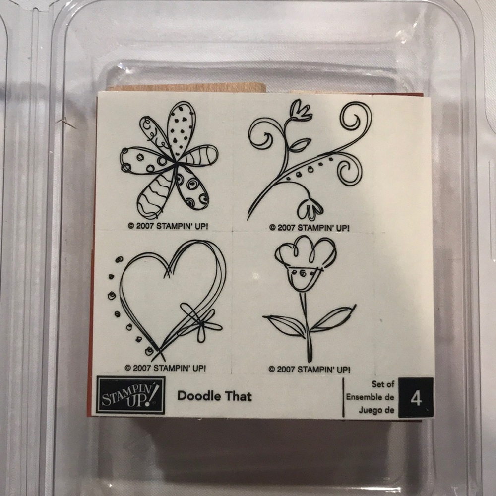 NIB Stampin Up “Doodle That” stamp set 2007